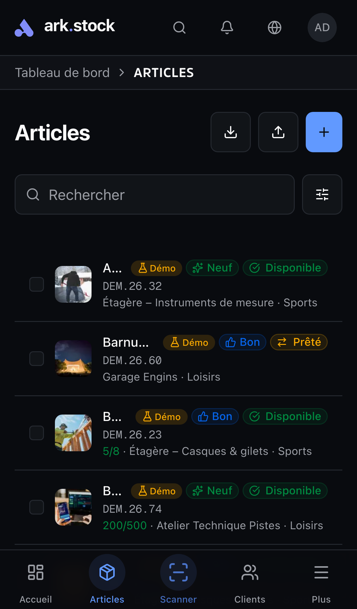 Timeline of an item's condition and state changes, with user signature.