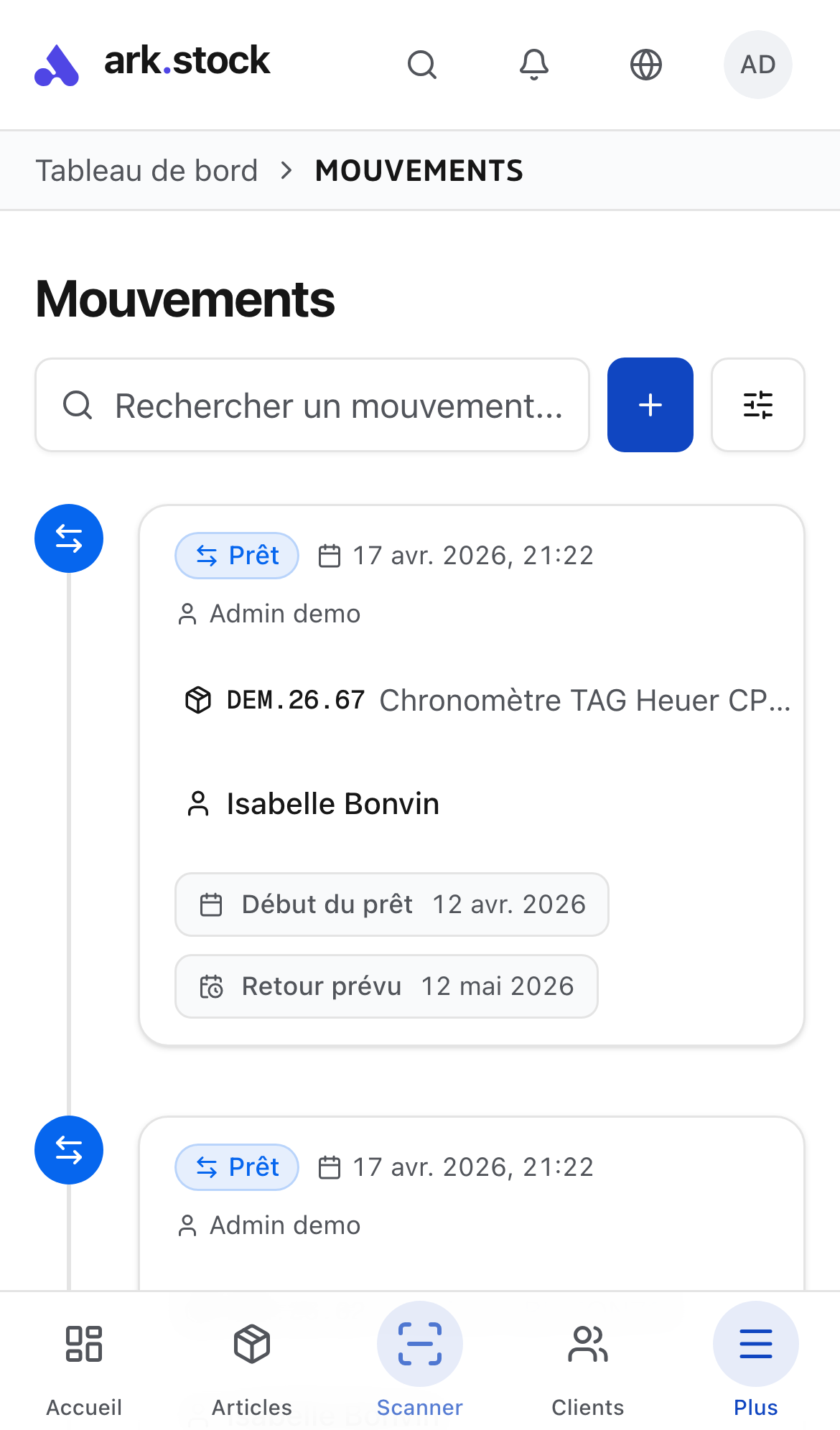 Active-loans dashboard with alerts